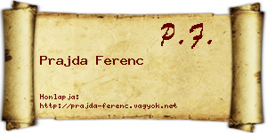 Prajda Ferenc névjegykártya